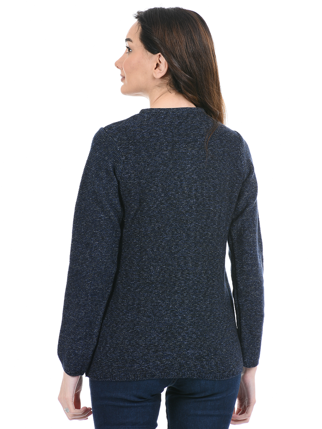 American Eye Women Casual Wear Navy Sweater